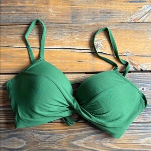 Robin Piccone Green Twist-Front Bikini Top size L
